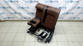 Rear seat backrest, 2nd row, left, Audi Q5 80A 18-20, brown leather, Standard, with black seat belt and armrest, heated, mechanically cleanable, scratches on plastic