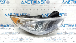 Right front headlight for Hyundai Sonata 11-15 hybrid, halogen, polished, web-like
