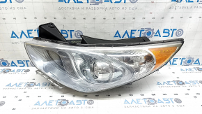 Left front headlight for Hyundai Sonata 11-15 hybrid, halogen, polishable, with spider webs and scratches