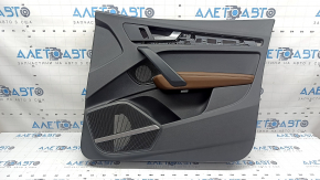 Front right door trim panel for Audi Q5 80A 18-20 black, brown leather armrest, black leather insert, Bang & Olufsen, with handle and trim