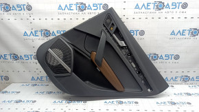 Door trim panel, rear right, Audi Q5 80A 18-20, black, with wood insert, brown leather armrest, under the curtain, Bang & Olufsen, scratches
