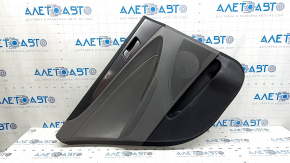 Rear left door panel for Hyundai Sonata 11-15 hybrid, gray with gray rubber insert, gray rubber armrest, glossy gray molding, with handle, scratches