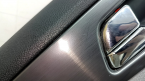 Rear left door panel for Hyundai Sonata 11-15 hybrid, gray with gray rubber insert, gray rubber armrest, glossy gray molding, with handle, scratches