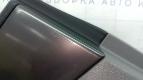 Rear left door panel for Hyundai Sonata 11-15 hybrid, gray with gray rubber insert, gray rubber armrest, glossy gray molding, with handle, scratches