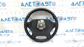 The steering wheel is bare, Hyundai Sonata 11-15, black rubber, with buttons and overlays, scratches.