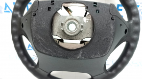The steering wheel is bare, Hyundai Sonata 11-15, black rubber, with buttons and overlays, scratches.