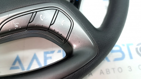 The steering wheel is bare, Hyundai Sonata 11-15, black rubber, with buttons and overlays, scratches.