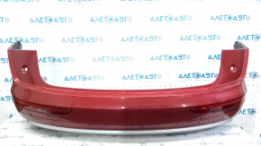 Rear bumper assembly for Audi Q5 80A 18-20 red, with parking sensors, BSM, lights, wiring, scratches, bumps