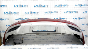 Rear bumper assembly for Audi Q5 80A 18-20 red, with parking sensors, BSM, lights, wiring, scratches, bumps