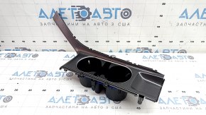 Hyundai Sonata 20-23 center console trim with cup holders, dark gray, broken fasteners, scratches