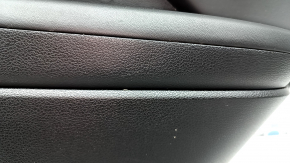 Door trim panel rear right Hyundai Sonata 20-23 black with black insert leather, armrest black leather, with handle, molding chrome, scratches, bump