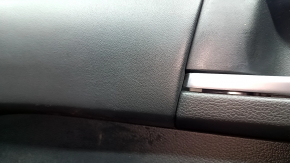 Front left door panel for Hyundai Sonata 20-23, black with black leather insert, black leather armrest, with handle, under the tweeter, chrome molding, scratches