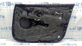 Front left door panel for Hyundai Sonata 20-23, black with black leather insert, black leather armrest, with handle, under the tweeter, chrome molding, scratches