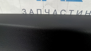 Door trim panel, front right, Hyundai Sonata 20-23, black with black leather insert, black leather armrest, with handle, under the tweeter, chrome molding, scratches, crack in the fastener