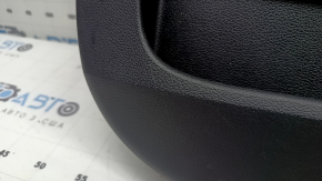 Door trim panel, front right, Hyundai Sonata 20-23, black with black leather insert, black leather armrest, with handle, under the tweeter, chrome molding, scratches, crack in the fastener