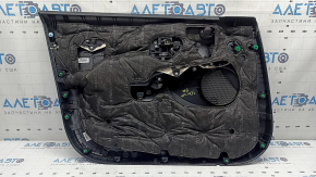 Door trim panel, front right, Hyundai Sonata 20-23, black with black leather insert, black leather armrest, with handle, under the tweeter, chrome molding, scratches, crack in the fastener