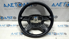 Audi A4 B8 13-16 black leather steering wheel, no buttons, 4 spokes, scratches