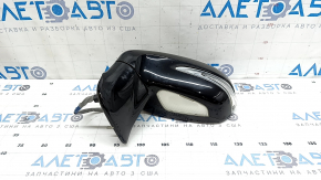 Left side mirror assembly for Lexus RX350 RX450h 10-15, 15 pins, auto-dimming, turn signal, backlight, black, bumpers