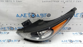 Left front headlight assembly for Kia Niro 17-19 HEV, PHEV, with bracket, halogen, LED DRL, seal peeling off, needs polishing, scratches, cobwebs