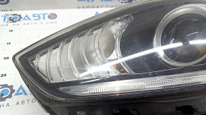Left front headlight assembly for Kia Niro 17-19 HEV, PHEV, with bracket, halogen, LED DRL, seal peeling off, needs polishing, scratches, cobwebs