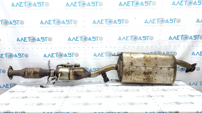 The exhaust pipe, the middle part with the catalytic converter and heater, Lexus RX450h 10-15 is crushed.