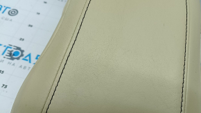 Rear seat armrest, 2nd row, Lexus RX350 RX450h, 10-15, beige leather, dented leather, needs cleaning, scratches
