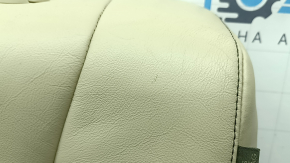 Left rear seat backrest, 2nd row, Lexus RX350 RX450h 13-15, without airbag, beige leather, perforation, scratches, needs cleaning, dented