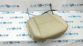 Right rear seat cushion, 2nd row, Lexus RX350 RX450h 13-15, beige leather, perforated, worn, cracked, scratches, needs cleaning