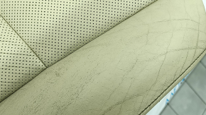 Right rear seat cushion, 2nd row, Lexus RX350 RX450h 13-15, beige leather, perforated, worn, cracked, scratches, needs cleaning