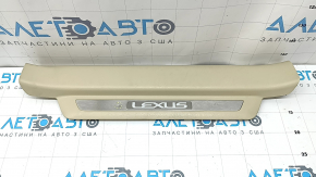 Front right door sill plate for Lexus RX350 RX450h 10-15 beige, with chrome trim, scratches