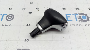 Kia Niro 17-22 HEV, PHEV leather gear knob cover, black, white stitching