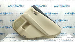 Rear right door panel for Lexus RX350 RX450h 13-15 beige and brown, with beige leather insert, leather armrest, without tweeter, with handle, tears, scratches