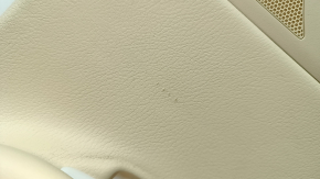 Rear right door panel for Lexus RX350 RX450h 13-15 beige and brown, with beige leather insert, leather armrest, without tweeter, with handle, tears, scratches