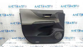 Door trim card front left Toyota Venza 21- LE, XLE leather, black-gray, scratches, tear, needs cleaning