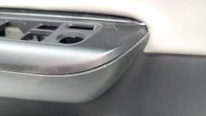 Door trim card front left Toyota Venza 21- LE, XLE leather, black-gray, scratches, tear, needs cleaning