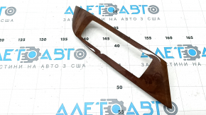 Front left window lift control trim for Lexus RX350 RX450h 10-15, brown wood grain, scratches
