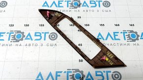 Front left window lift control trim for Lexus RX350 RX450h 10-15, brown wood grain, scratches