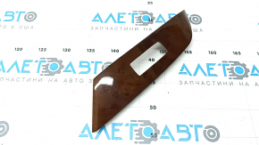 Front right window lift control trim for Lexus RX350 RX450h 10-15, brown wood grain, scratches