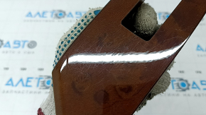 Front right window lift control trim for Lexus RX350 RX450h 10-15, brown wood grain, scratches