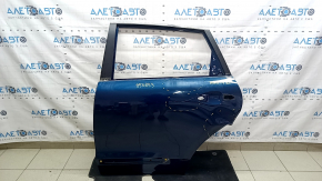 Kia Niro 17-22 blue C3U rear left door with chrome upper molding, dented, creases, scratches