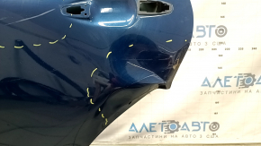 Kia Niro 17-22 blue C3U rear left door with chrome upper molding, dented, creases, scratches