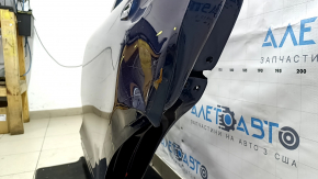 Kia Niro 17-22 blue C3U rear left door with chrome upper molding, dented, creases, scratches