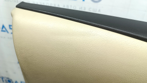Front left door panel for Lexus RX350 RX450h 13-15, beige with beige leather insert, beige leather armrest, with handle, without squeaker, needs cleaning, scratches, tears, dented