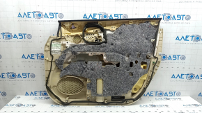 Front left door panel for Lexus RX350 RX450h 13-15, beige with beige leather insert, beige leather armrest, with handle, without squeaker, needs cleaning, scratches, tears, dented