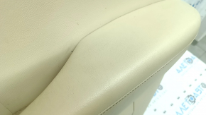 Front right door panel for Lexus RX350 RX450h 13-15 beige with beige leather insert, beige leather armrest, with handle, without tweeter, scratches