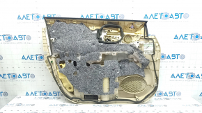 Front right door panel for Lexus RX350 RX450h 13-15 beige with beige leather insert, beige leather armrest, with handle, without tweeter, scratches