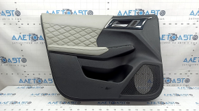 Mitsubishi Outlander 22-23 front left door trim, black with gray leather, with gray leather armrest, with handle, scratches, needs cleaning
