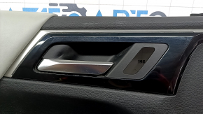 Mitsubishi Outlander 22-23 front left door trim, black with gray leather, with gray leather armrest, with handle, scratches, needs cleaning