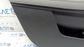 Mitsubishi Outlander 22-23 front left door trim, black with gray leather, with gray leather armrest, with handle, scratches, needs cleaning