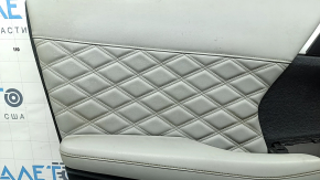 Mitsubishi Outlander 22-23 front left door trim, black with gray leather, with gray leather armrest, with handle, scratches, needs cleaning